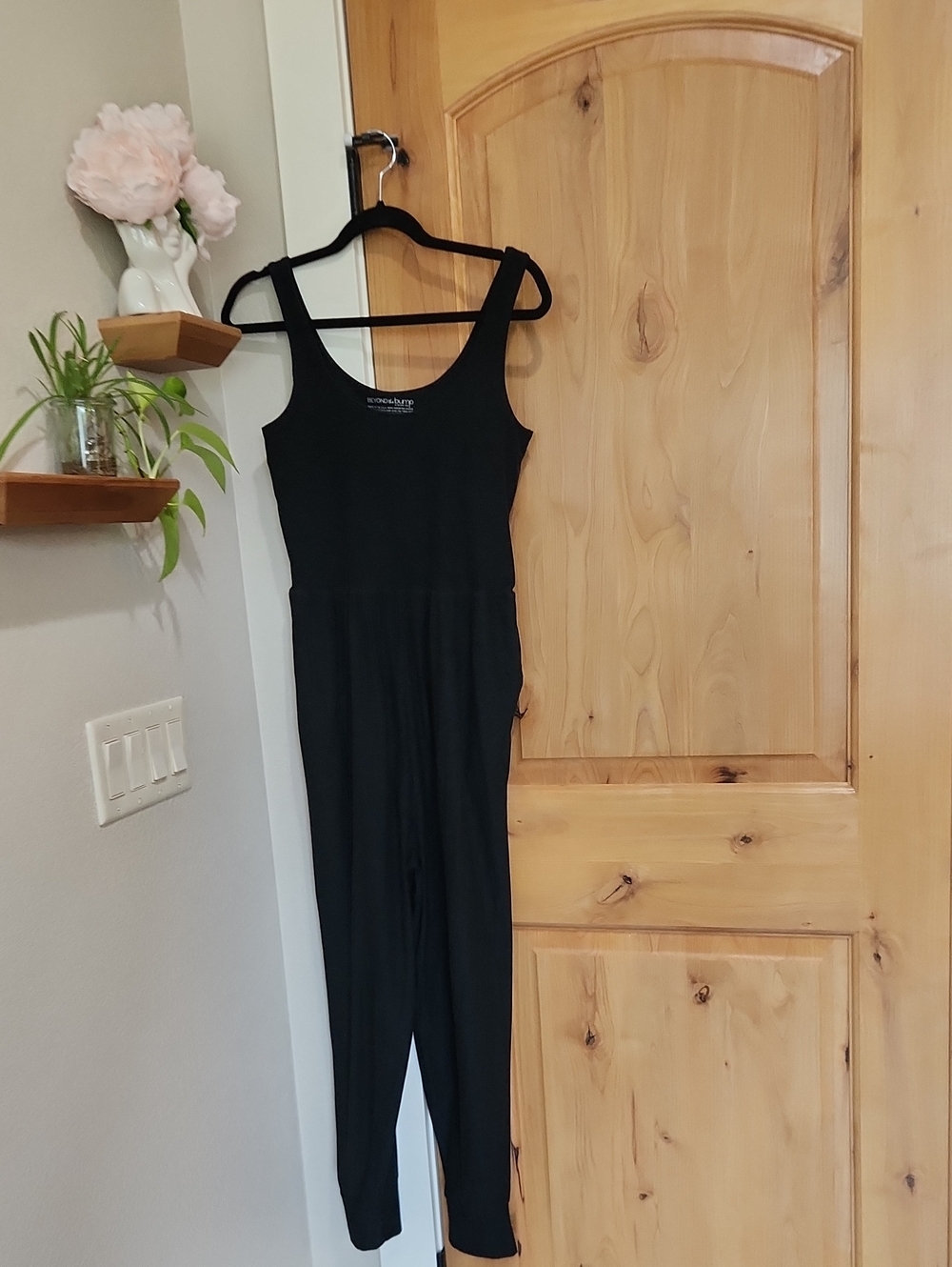 Beyond the Bump Black Sleeveless Scoop-Neck Jumpsuit